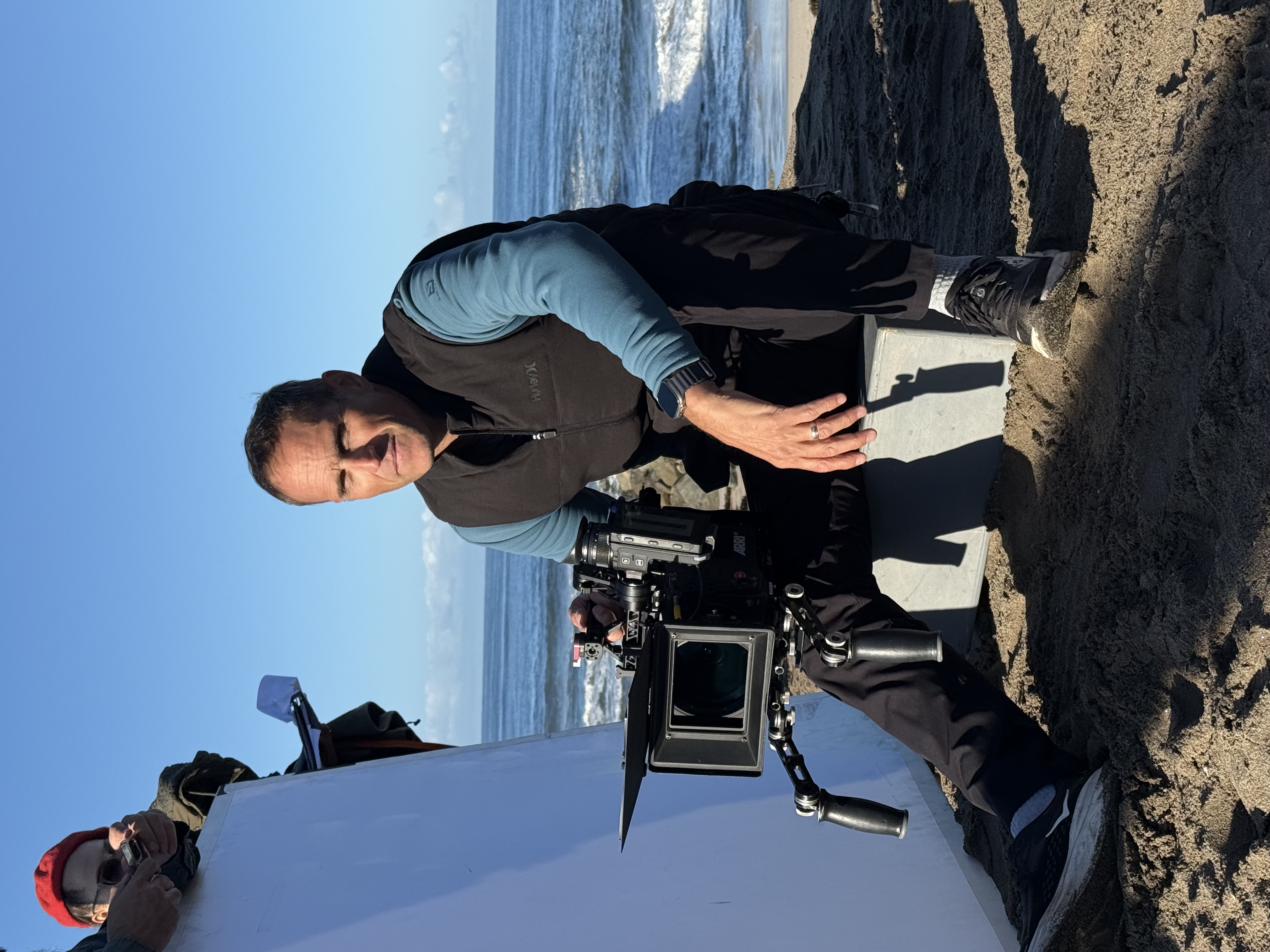 Byron Werner on set with an ARRI camera